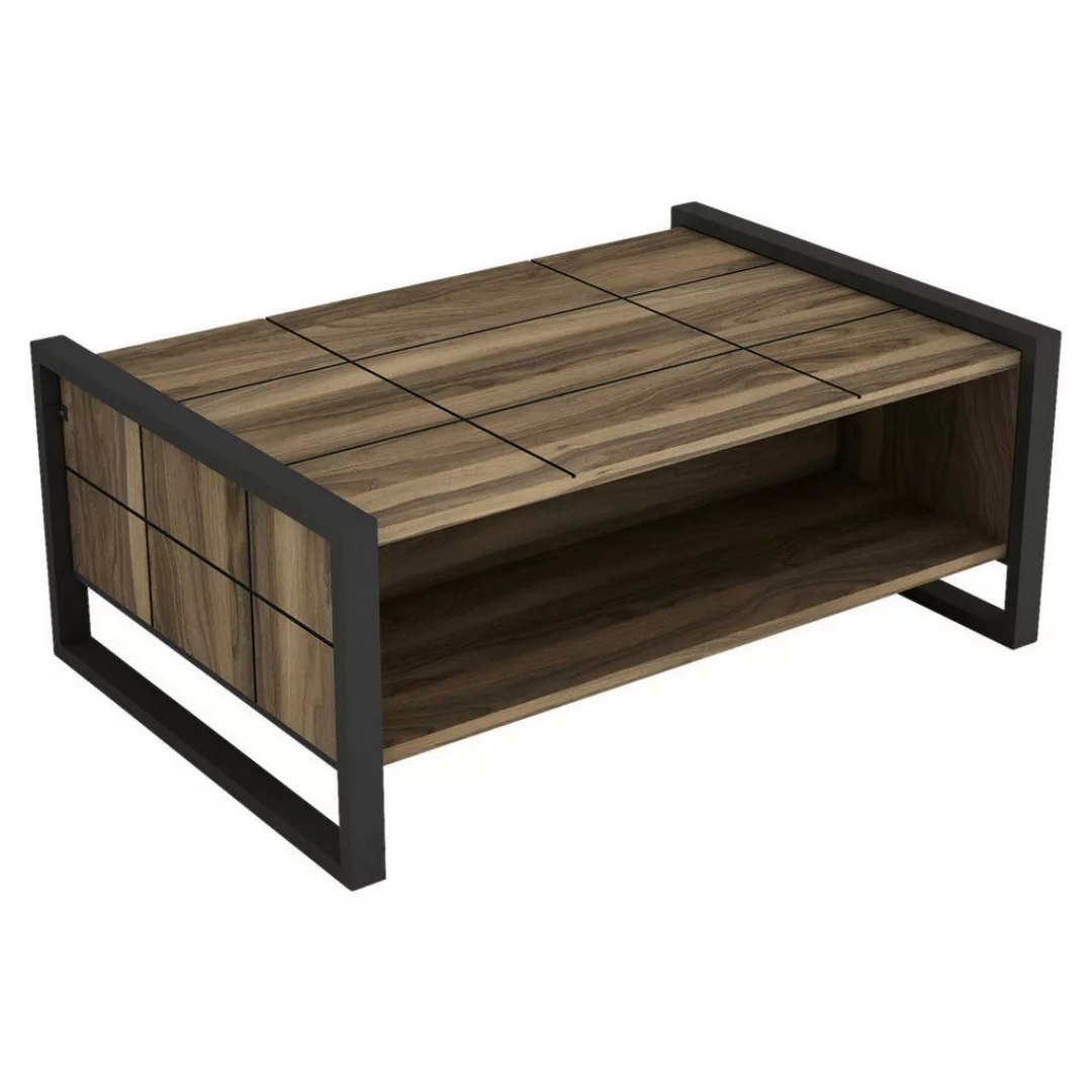 Couchtisch Lost walnuss Nachbildung B/H/T: ca. 94,4x38x64,5 cm günstig online kaufen