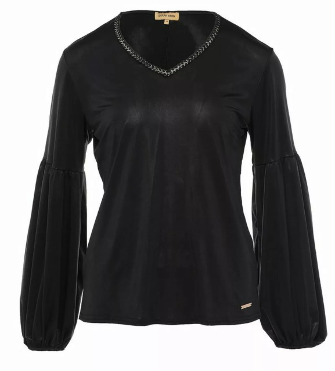 Sarah Kern Blusenshirt Longsleeve figurumspielend mit stylischem V-Ausschni günstig online kaufen