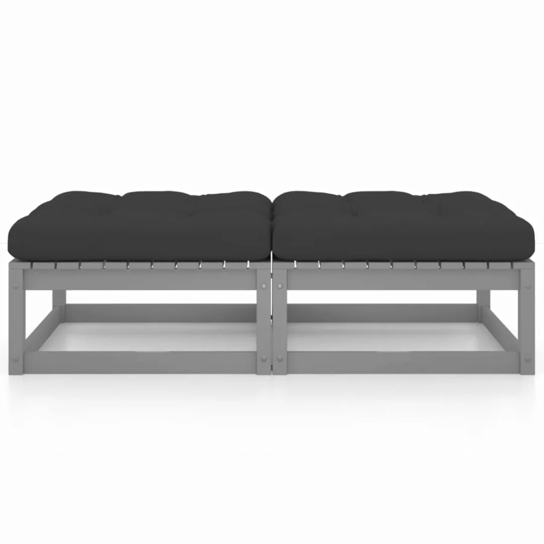 Gartenhocker Mit Kissen 2 Stk. Massivholz Kiefer günstig online kaufen