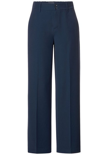 STREET ONE Stoffhose Straight Leg Twill Casual Fit, dark atlantic blue günstig online kaufen