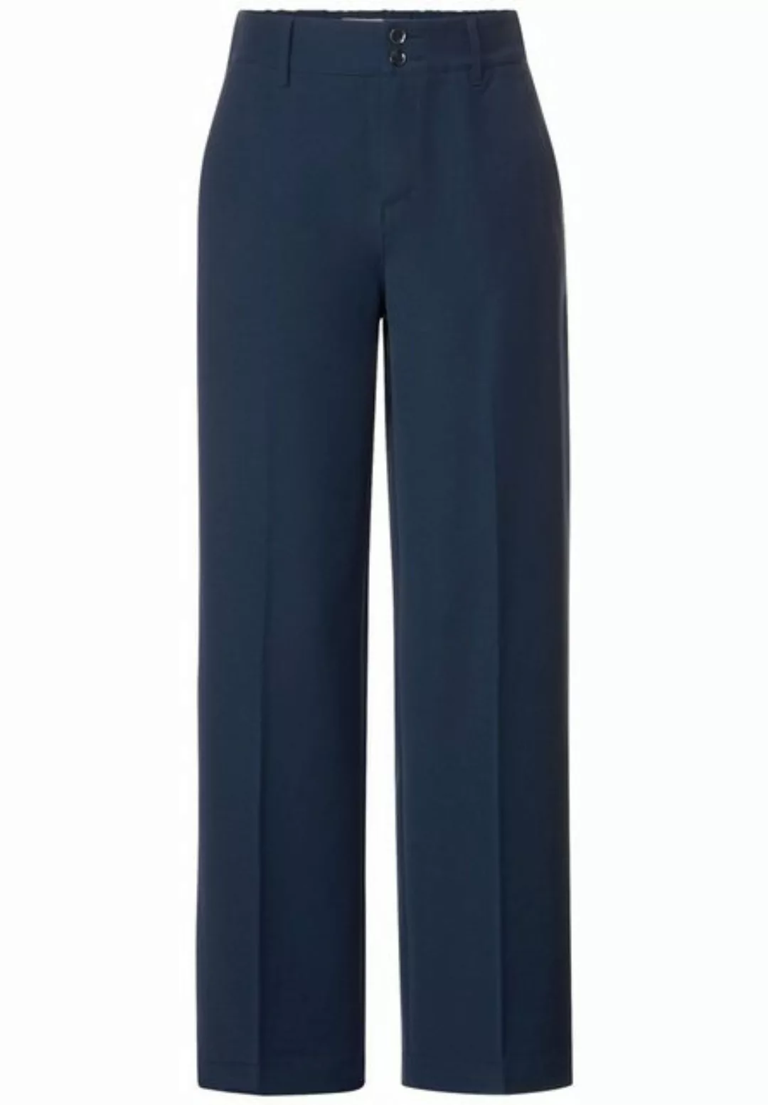 STREET ONE Stoffhose Straight Leg Twill Casual Fit, dark atlantic blue günstig online kaufen