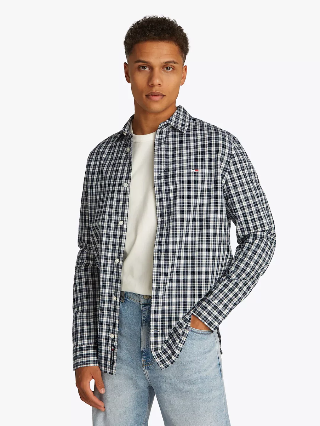 Tommy Jeans Langarmhemd "TJM REG POPLIN CHECK LS SHIRT" günstig online kaufen