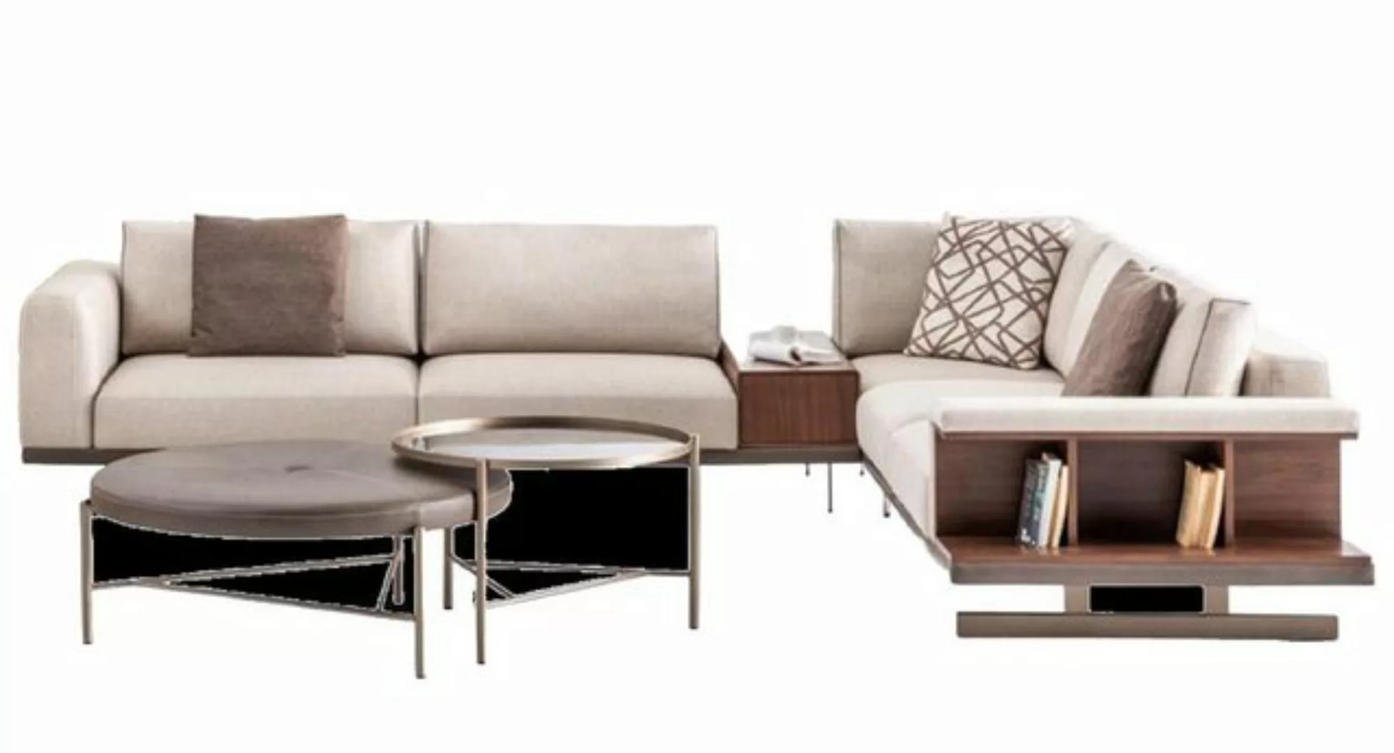 JVmoebel Ecksofa Beiges Ecksofa Sofa L form Sofas Luxus Möbel Wohnzimmer, 1 günstig online kaufen