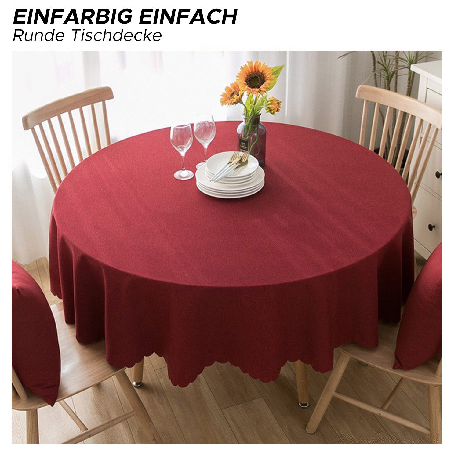 Refttenw Tischdecke Runde Tischdecke Weihnachten,indoor Tischdecken,wasser- günstig online kaufen