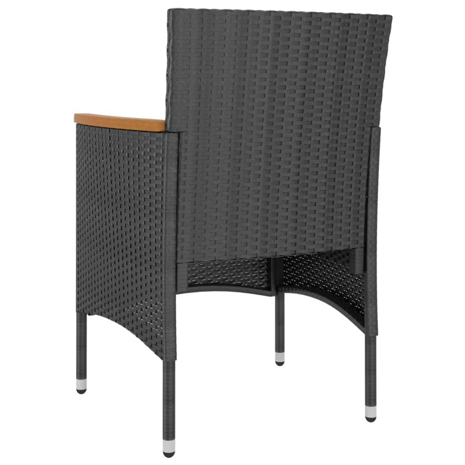 vidaXL 4-tlg. Gartenstuhl und Hocker Set Poly Rattan Cremeweiß Schwarz günstig online kaufen