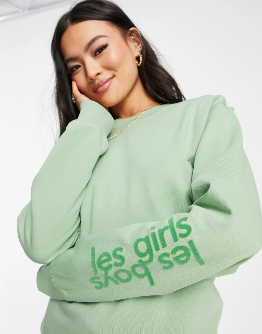 Les Girls Les Boys – Sweatshirt in hellem Salbeigrün günstig online kaufen
