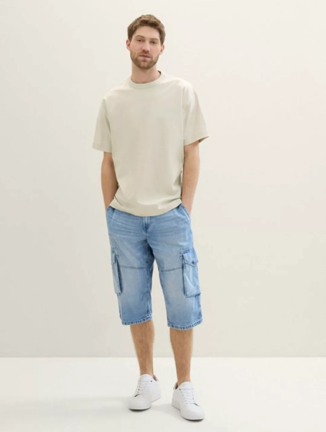 TOM TAILOR Bermudas Morris Overknee Shorts mit recycelter Baumwolle günstig online kaufen