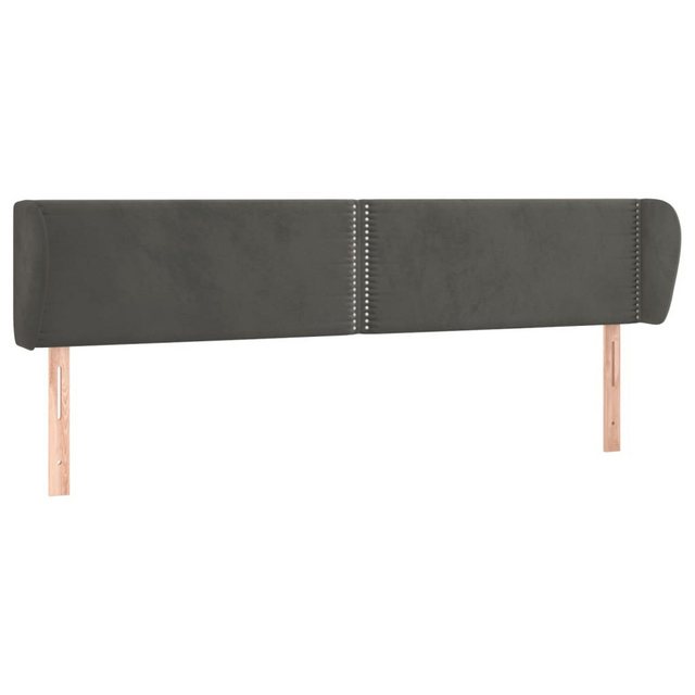 vidaXL Bett, Kopfteil mit Ohren Dunkelgrau 203x23x78/88 cm Samt günstig online kaufen