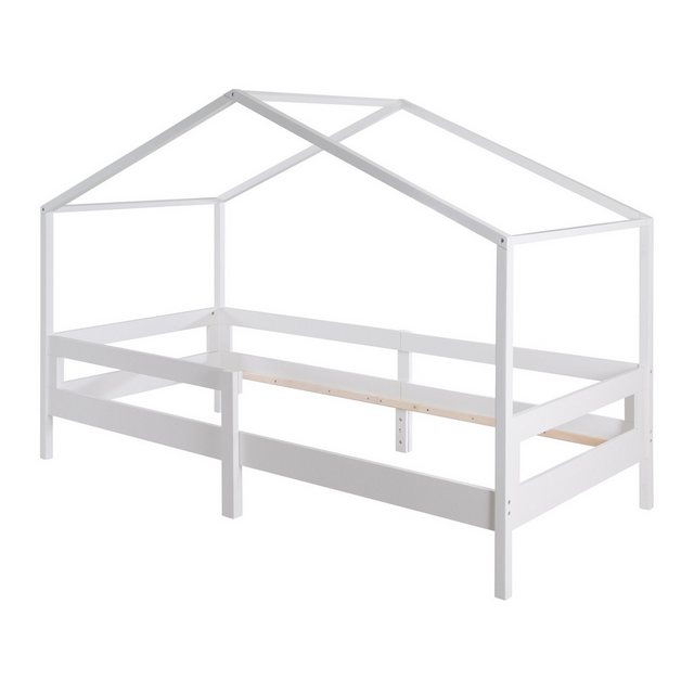 roba® Hausbett 90 x 200 cm - Kinderbett nach Montessori Prinzip - Holz weiß günstig online kaufen