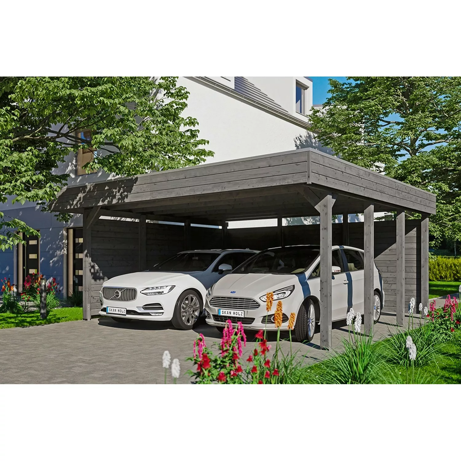 Carport Friesland Set 3 Schiefergrau 557 x 555 cm günstig online kaufen