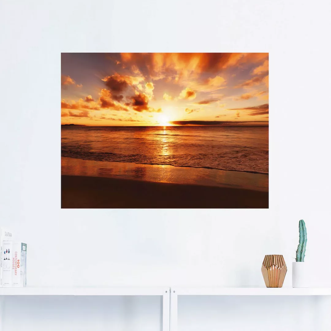 Artland Wandbild »Schöner Sonnenuntergang Strand«, Gewässer, (1 St.) günstig online kaufen