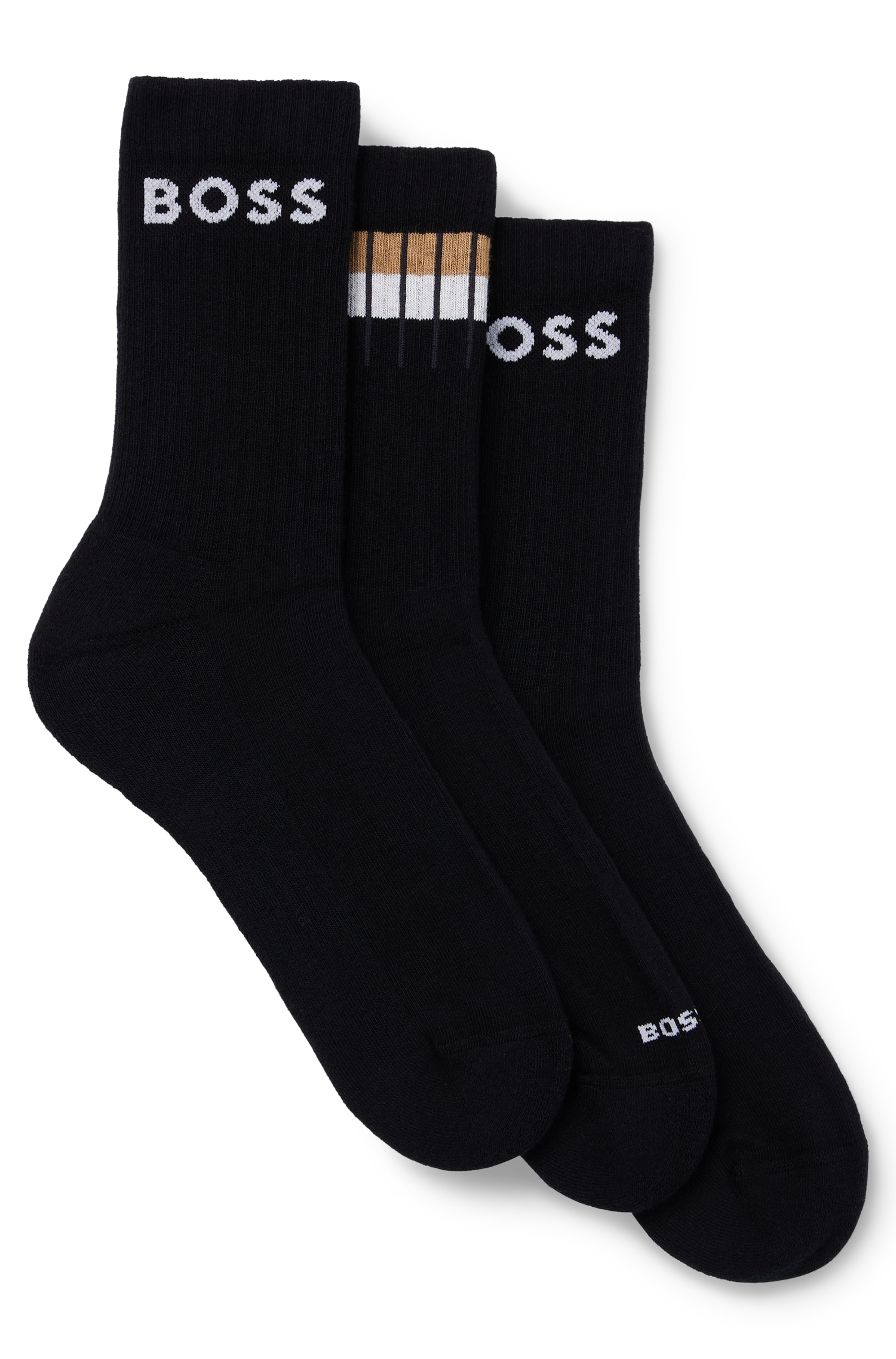 BOSS Freizeitsocken "3P QS Rib Stripe CC", (Packung, 3er), mit Logodetails günstig online kaufen