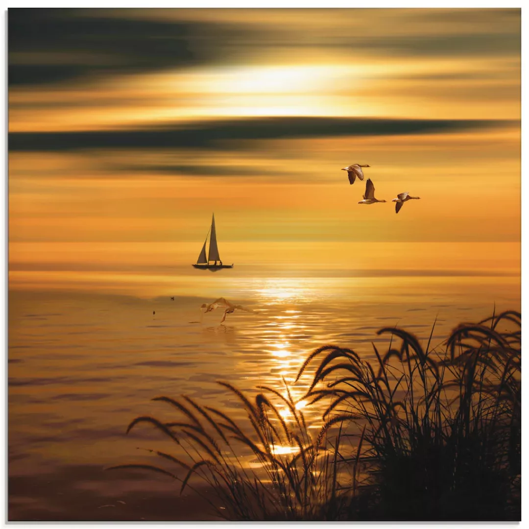 Artland Glasbild »Goldene See Impressionen«, Gewässer, (1 St.) günstig online kaufen