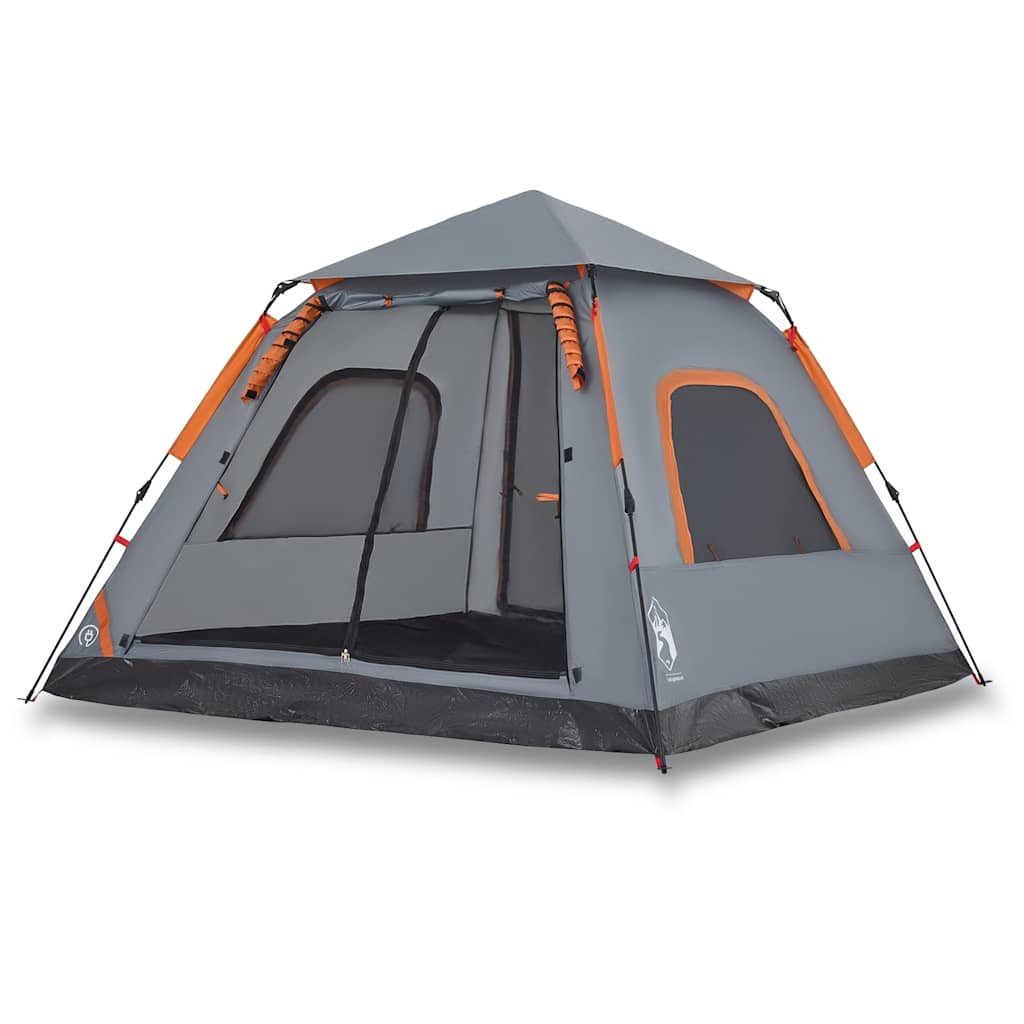 vidaXL Kuppelzelt Kuppel-Campingzelt 5 Personen Grau günstig online kaufen