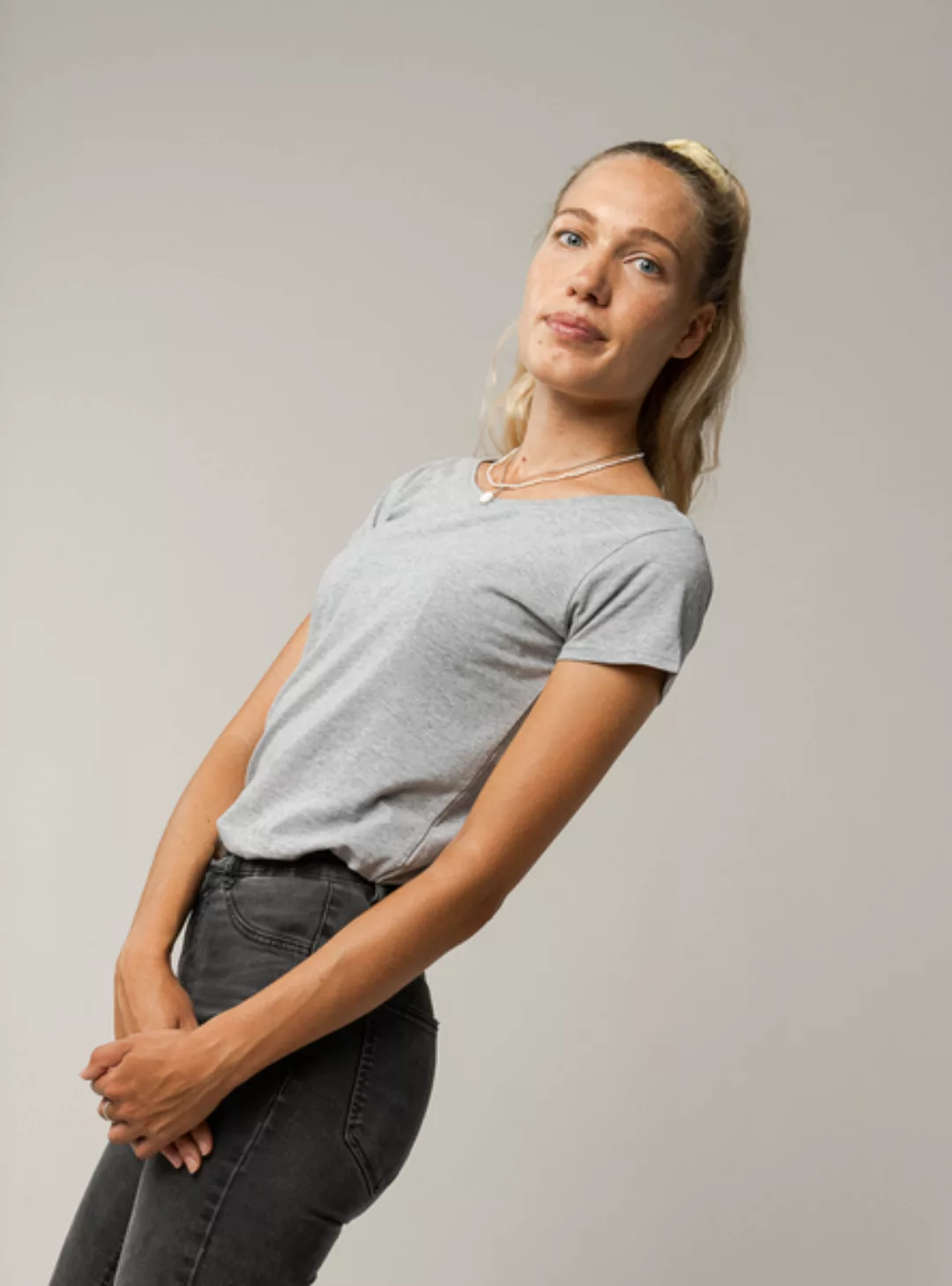 Damen T-shirt In Melange-farben - Fairtrade & Gots Zertifiziert günstig online kaufen