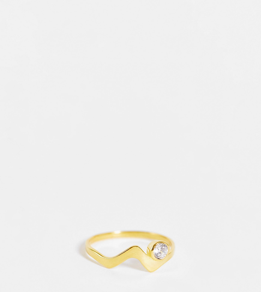 ASOS DESIGN – Vergoldeter Ring aus Sterlingsilber mit Schnörkeldesign und Z günstig online kaufen