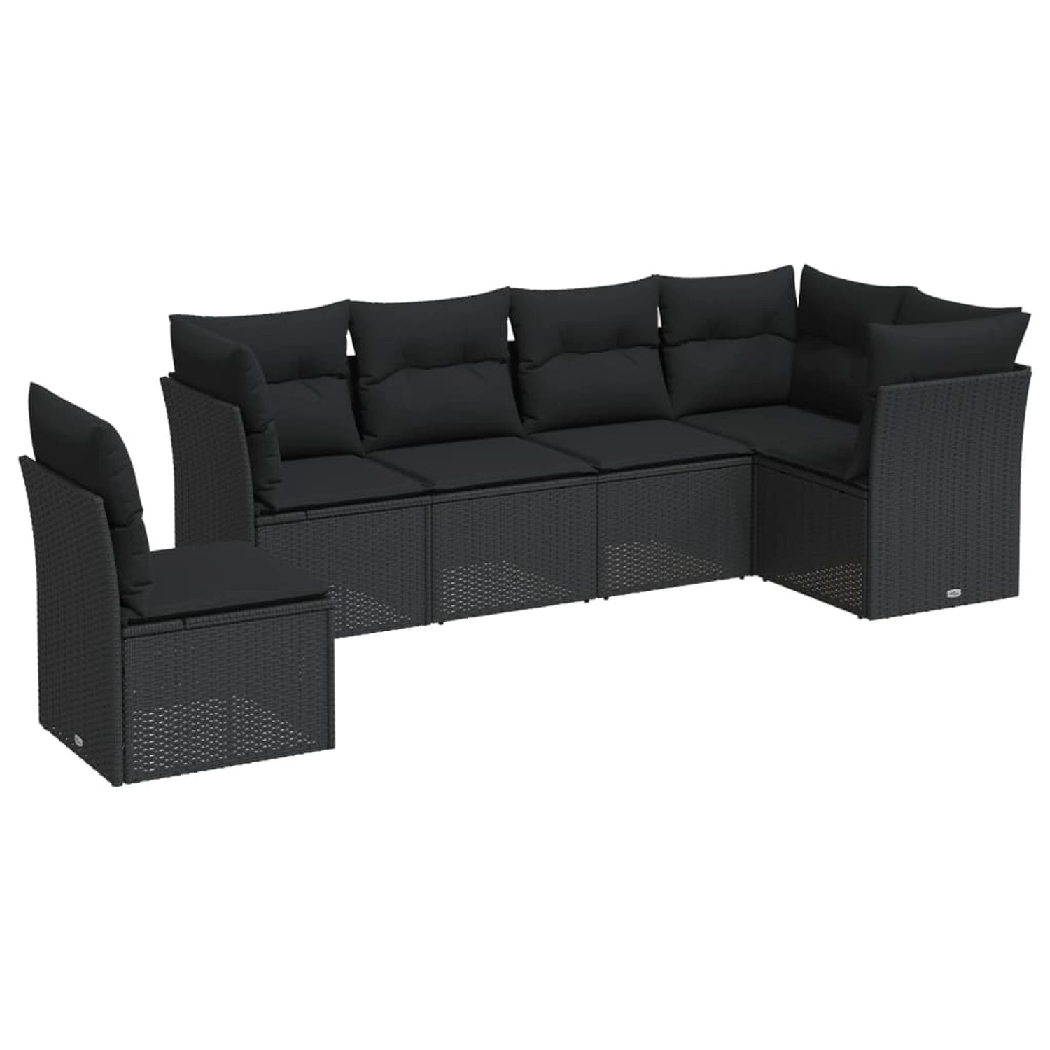 vidaXL 6-tlg Garten-Sofagarnitur mit Kissen Schwarz Poly Rattan Modell 35 günstig online kaufen