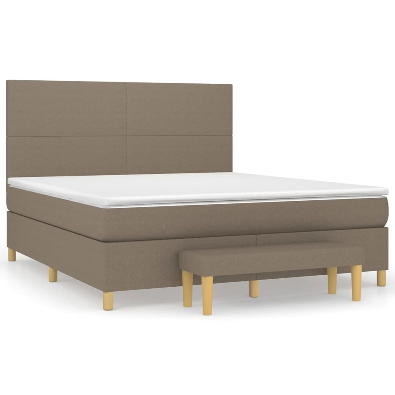 vidaXL Boxspringbett, Boxspringbett mit Matratze Taupe 160x200 cm Stoff günstig online kaufen