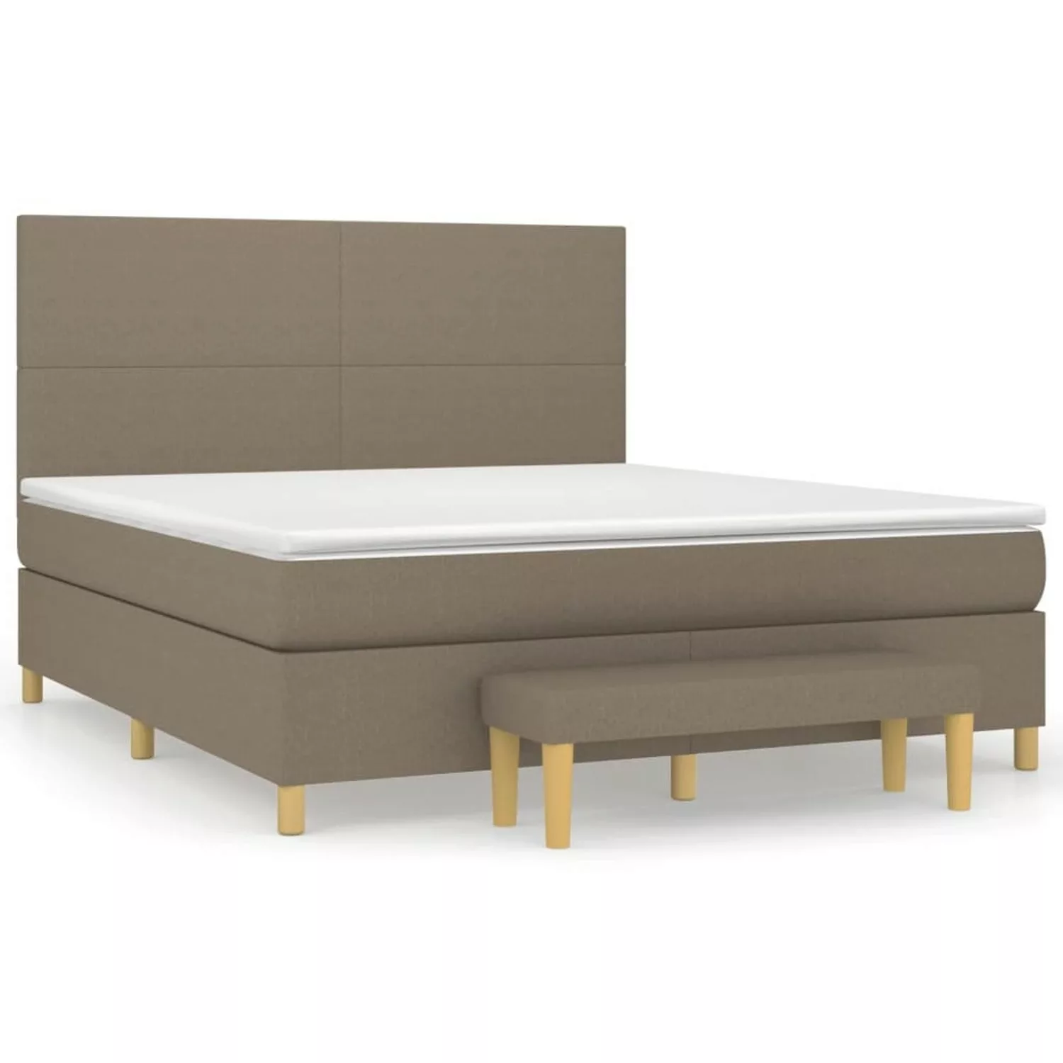 vidaXL Boxspringbett mit Matratze Taupe 160x200 cm Stoff1393028 günstig online kaufen
