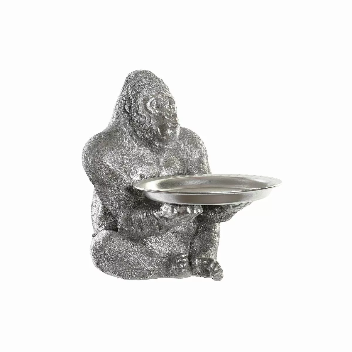 Deko-figur Dkd Home Decor Silberfarben Harz Gorilla (38 X 55 X 52 Cm) günstig online kaufen