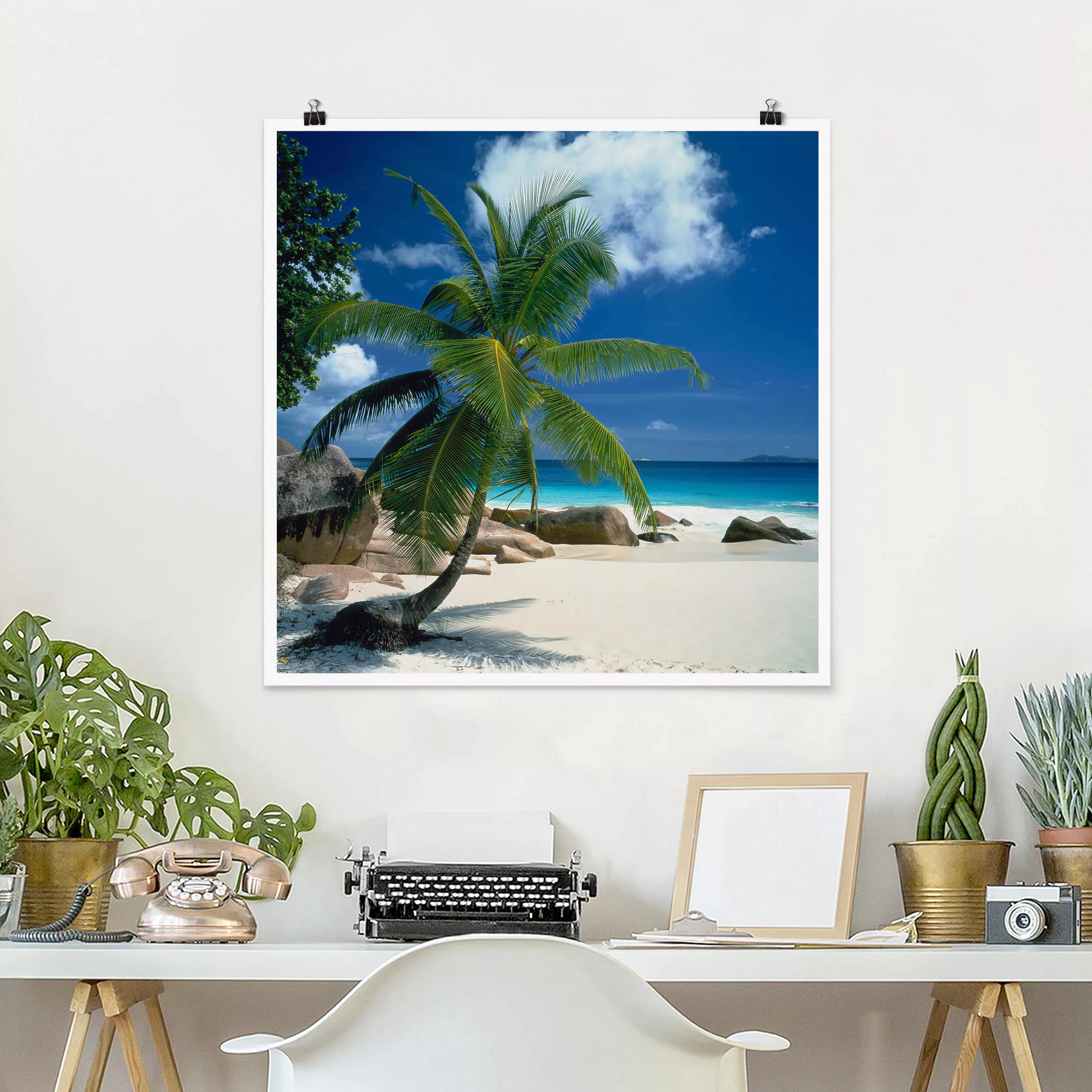 Poster Strand - Quadrat Traumstrand günstig online kaufen