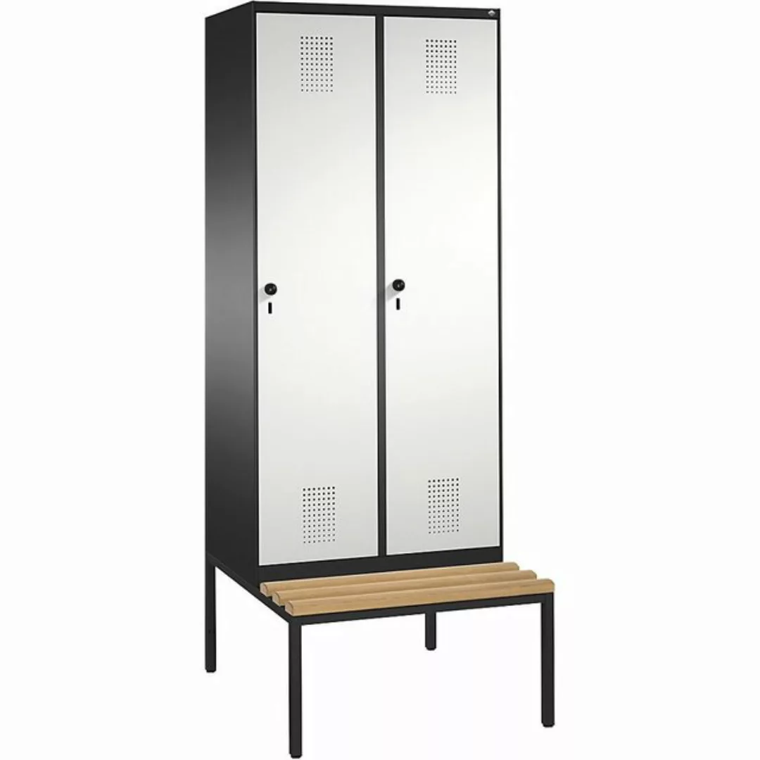 C+P Garderobenschrank Breite: 800 mm x Tiefe: 815 mm x Höhe: 2090 mm weißal günstig online kaufen