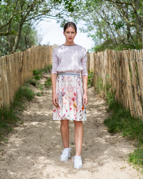 Sommer Rock Mit Blumenprint Aus Bio-baumwolle 'Art-flower Skirt' günstig online kaufen