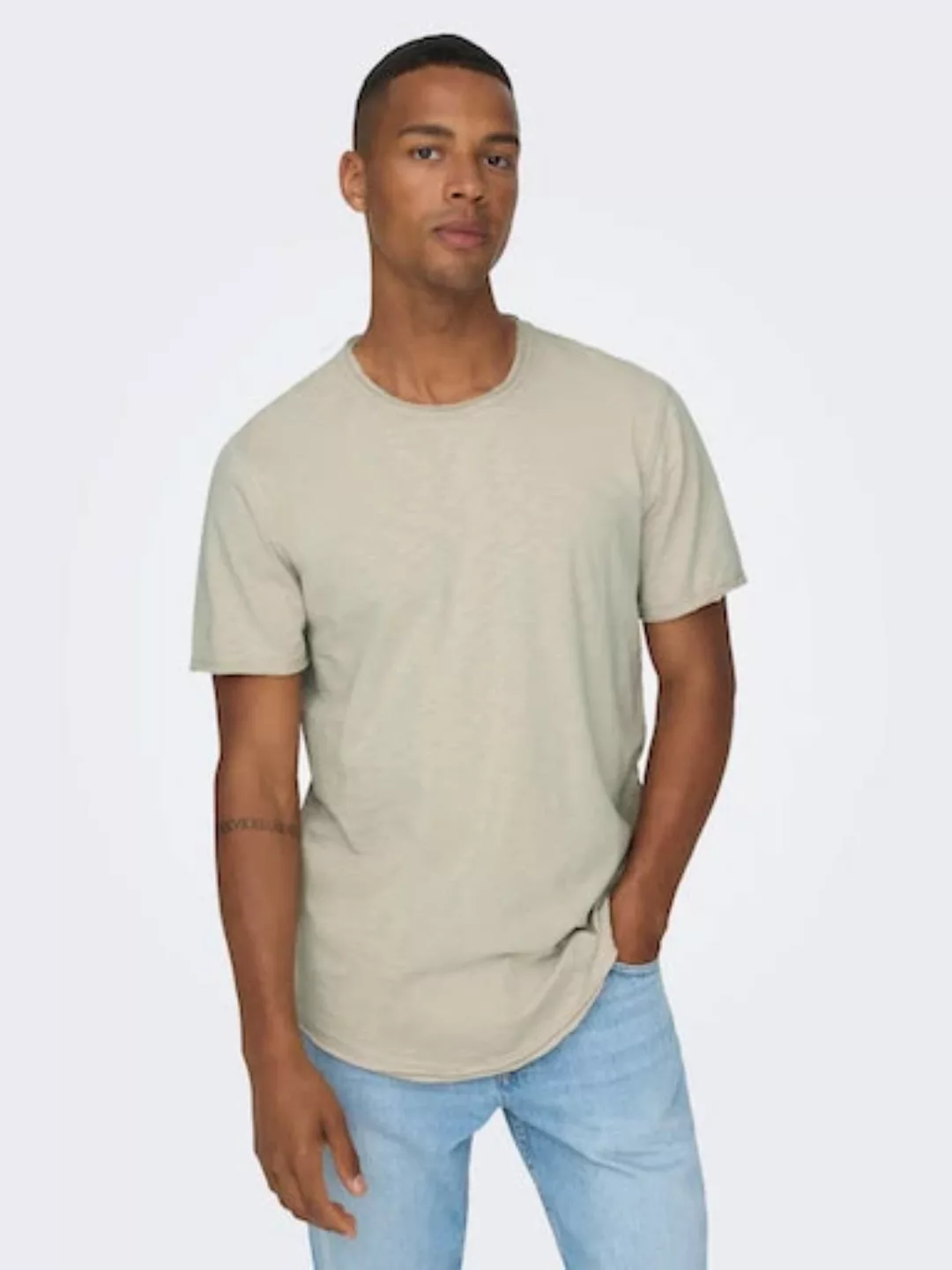 Only & Sons Herren Rundhals T-Shirt ONSBENNE LONGY - Regular Fit günstig online kaufen