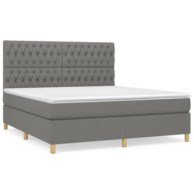 vidaXL Boxspringbett Boxspringbett mit Matratze Dunkelgrau 180x200 cm Stoff günstig online kaufen