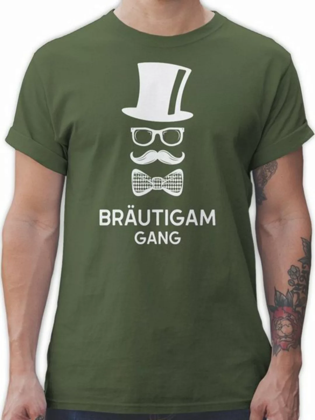 Shirtracer T-Shirt Bräutigam Gang Hipster JGA Männer günstig online kaufen