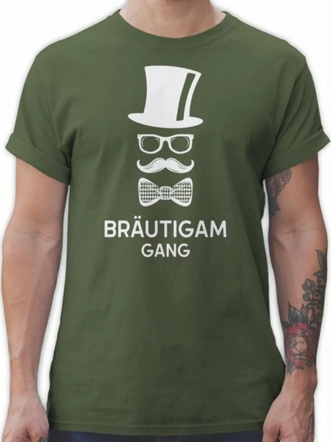 Shirtracer T-Shirt Bräutigam Gang Hipster Team Groom JGA Männer günstig online kaufen