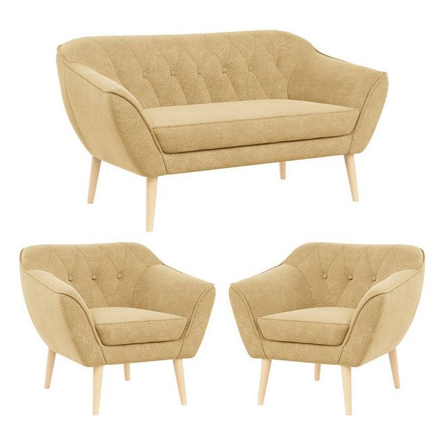 MKS MÖBEL Sofa PIRS 2 1 1, Moderne Sofa Set, Skandinavische Deko, Pirs Loun günstig online kaufen