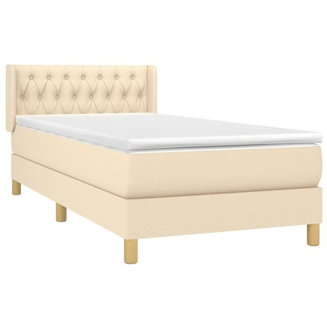 vidaXL Boxspringbett Boxspringbett mit Matratze Creme 90x200 cm Stoff Bett günstig online kaufen