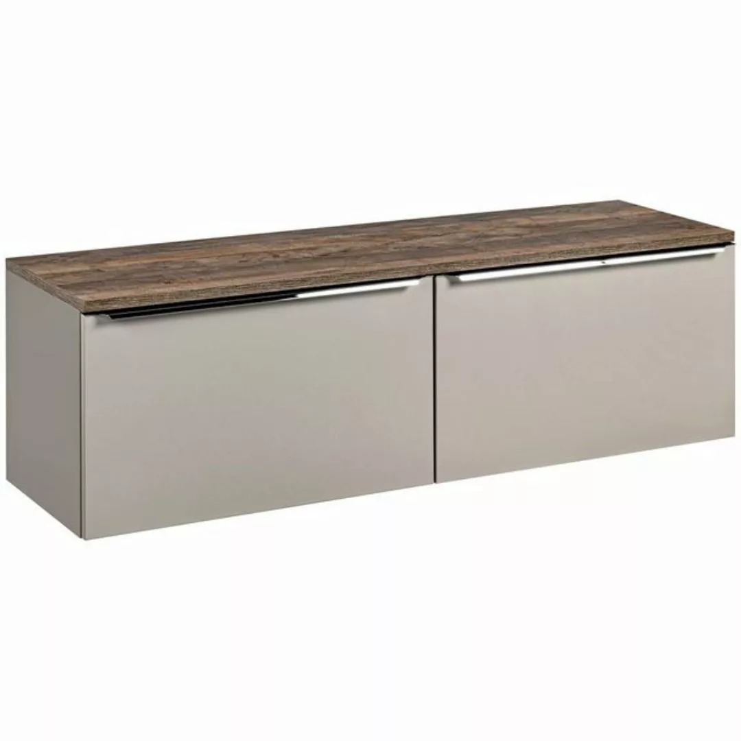 Waschtischunterschrank 160cm 2 Schubkästen PUEBLA-56-TAUPE in taupe mit Vin günstig online kaufen