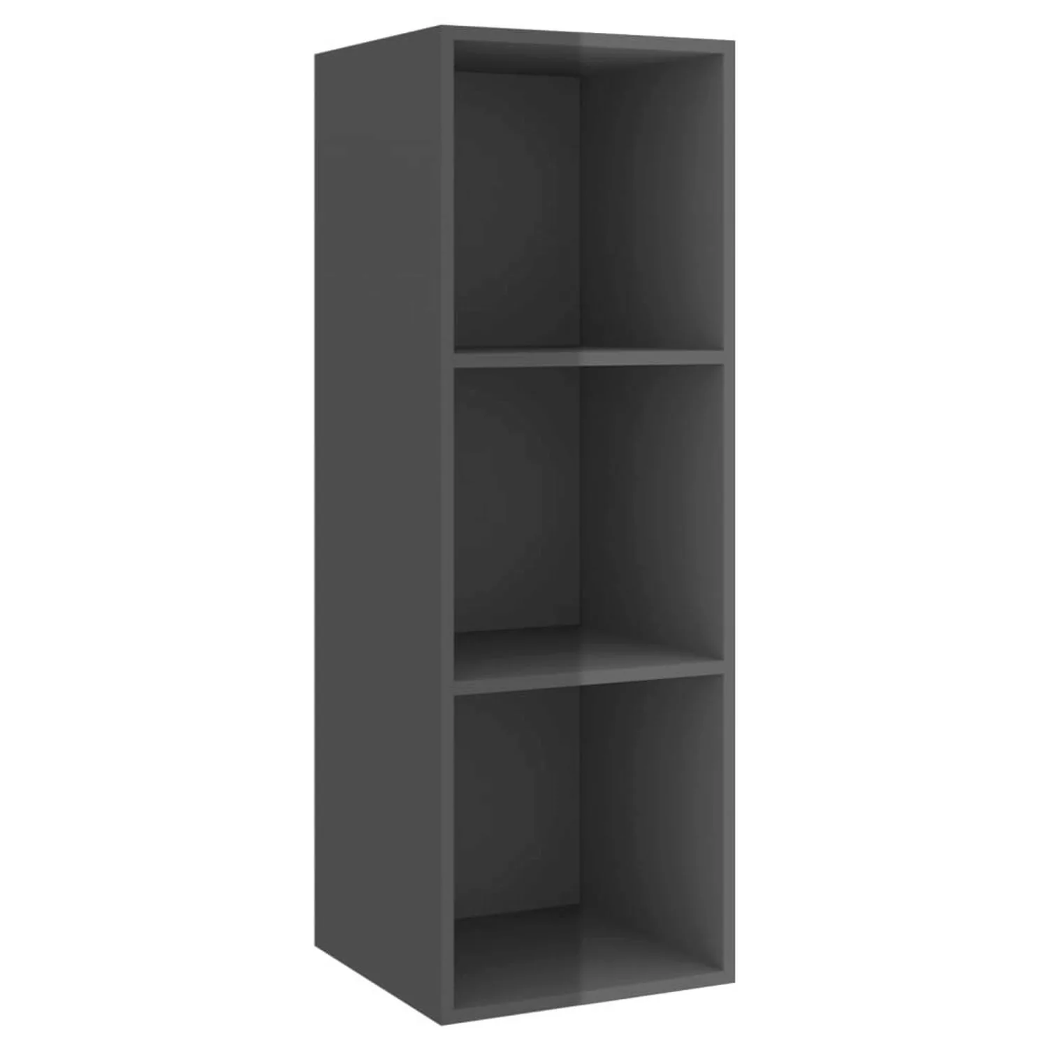 vidaXL TV-Schrank TV-Wandschrank Hochglanz-Grau 37x37x107 cm Spanplatte günstig online kaufen