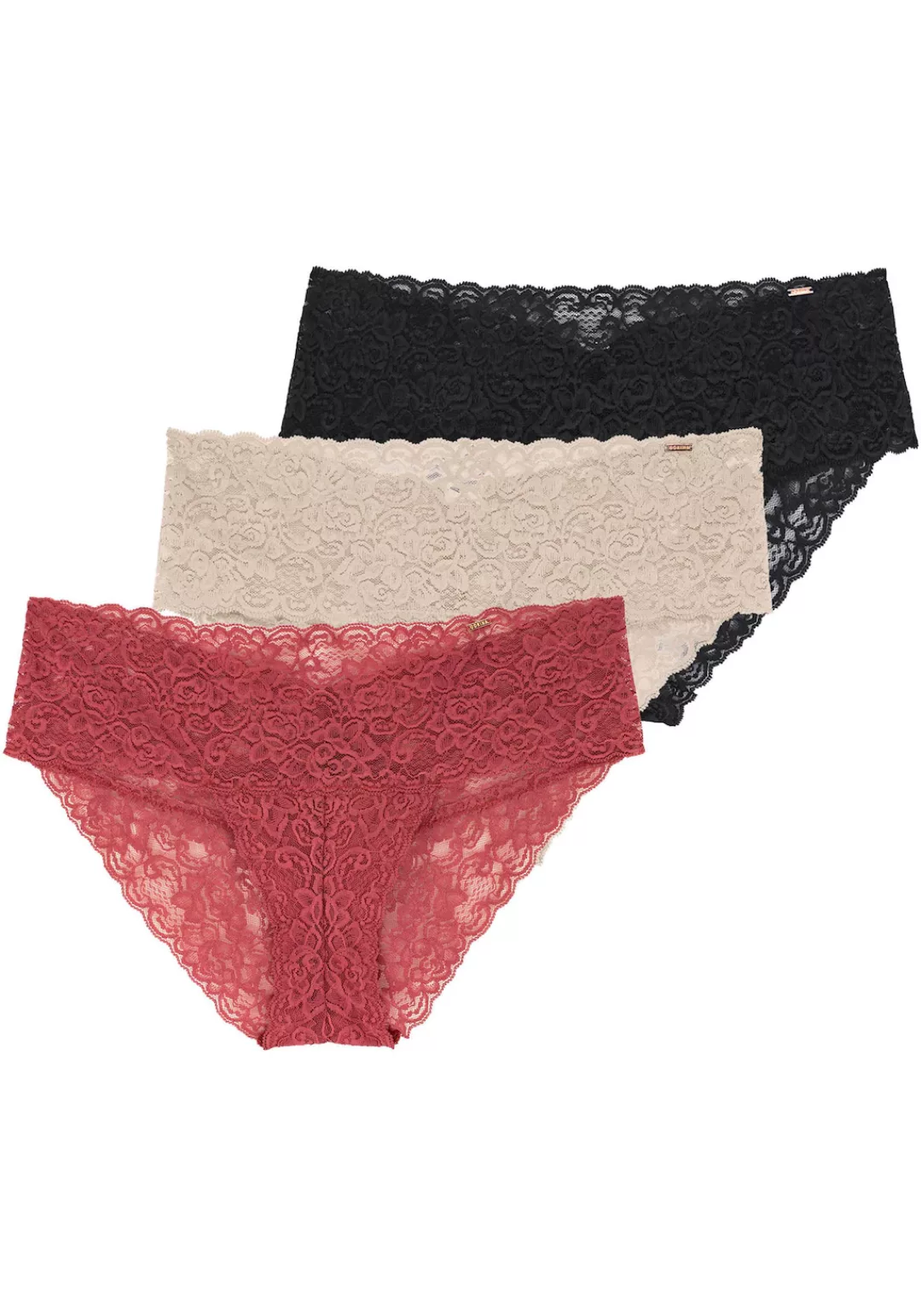 Dorina Slip "Lana", (3er Pack), mit floraler Spitze günstig online kaufen