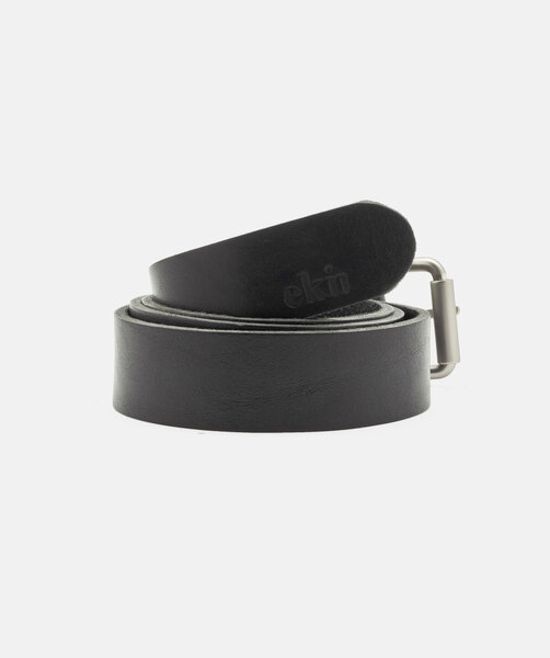 Gürtel / Black Leather / Silberne Schnalle / 3cm günstig online kaufen