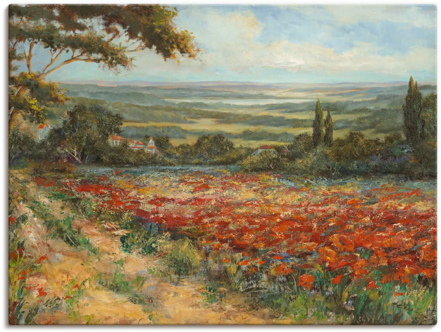 Artland Wandbild "Weg am Mohnfeld", Wiesen & Bäume, (1 St.) günstig online kaufen