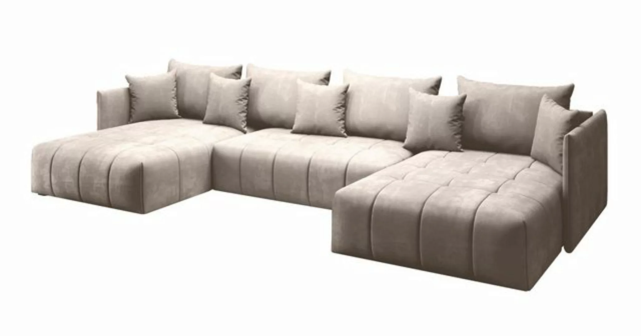 Furnix Wohnlandschaft LUNELLA U-Form-Couch XXL-Wohnzimmer-Sofa mit Schlaffu günstig online kaufen