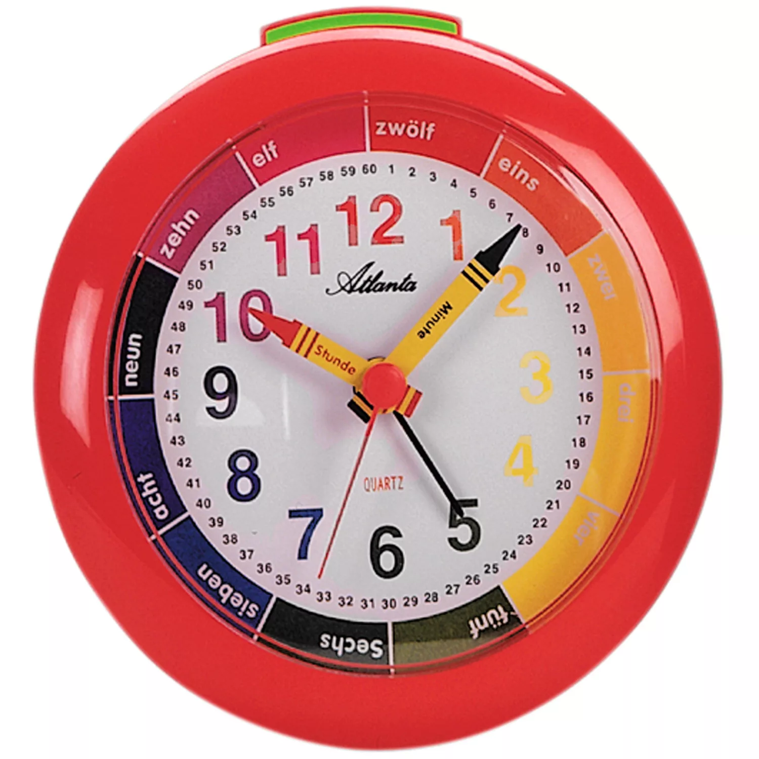 Atlanta 1265/1 Wecker Kinderwecker Quarz Analog Rot Bunt Lernwecker Für Kin günstig online kaufen