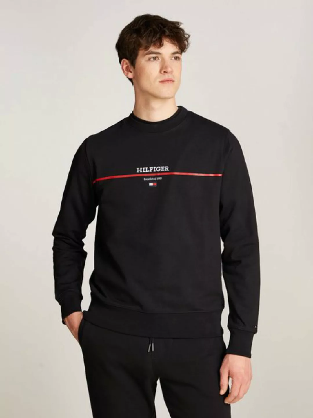 Tommy Hilfiger Sweatshirt "HILFIGER STRIPE TERRY SWEATSHIRT" günstig online kaufen