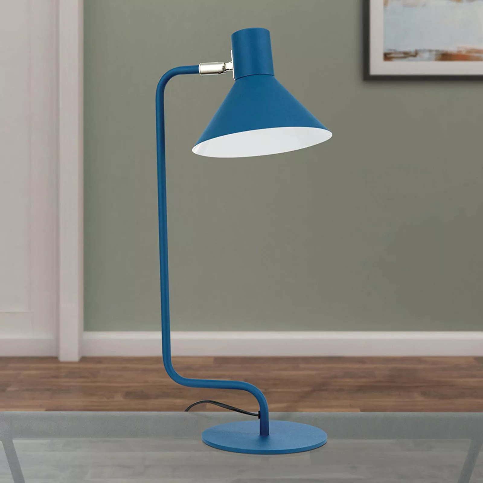 Schreibtischlampe Viktoria Kopf verstellbar blau günstig online kaufen