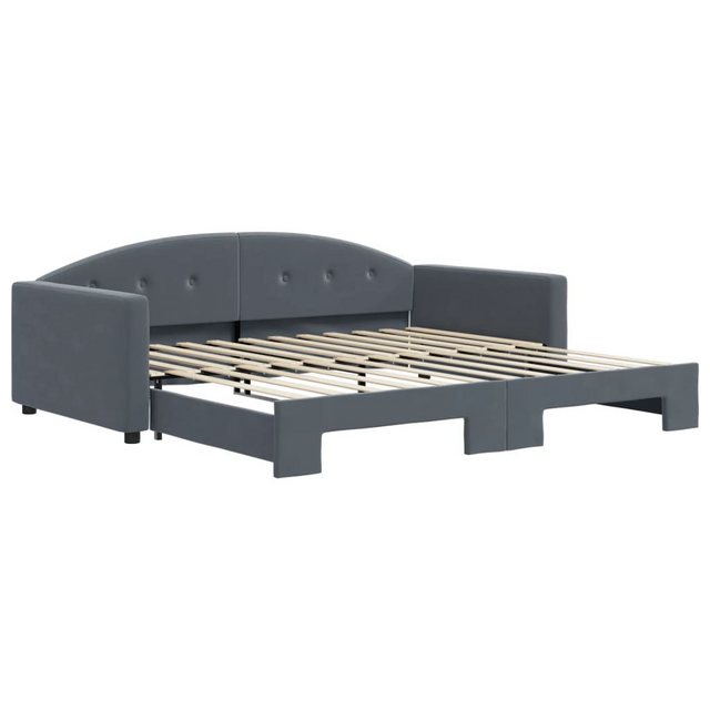 vidaXL Bett, Tagesbett Ausziehbar Dunkelgrau 100x200 cm Samt günstig online kaufen