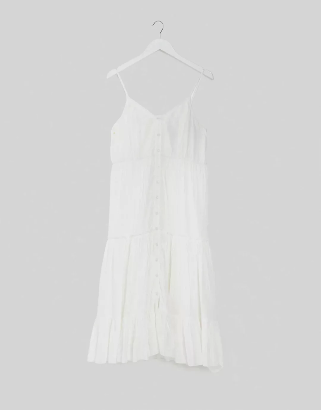 ASOS DESIGN – Weißes Camisole-Sommerkleid in Midilänge mit Knopfleiste und günstig online kaufen