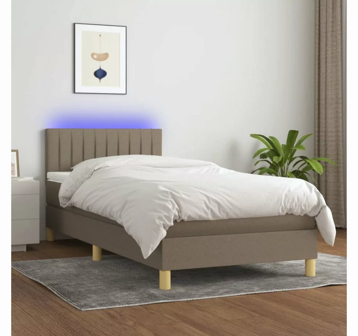 vidaXL Boxspringbett Bett Boxspringbett komplett mit Matratze & LED Stoff ( günstig online kaufen