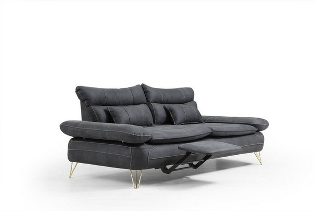 JVmoebel Sofa Schwarzer Dreisitzer Polster Couch Luxus 3-Sitzer Sofa Edelst günstig online kaufen