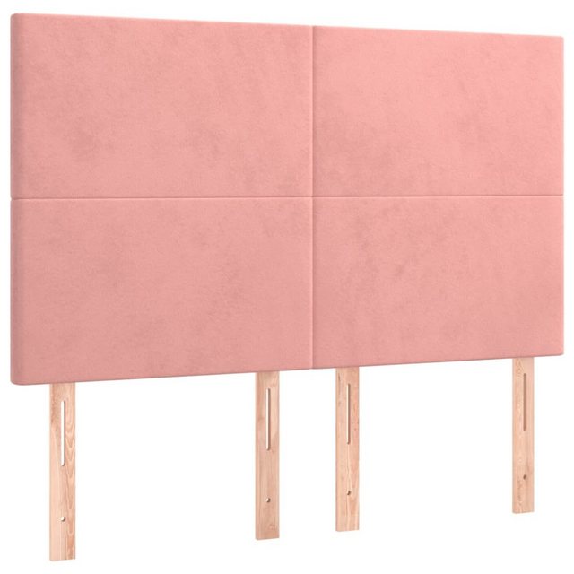 vidaXL Bett, Kopfteile 4 Stk. Rosa 72x5x78/88 cm Samt günstig online kaufen