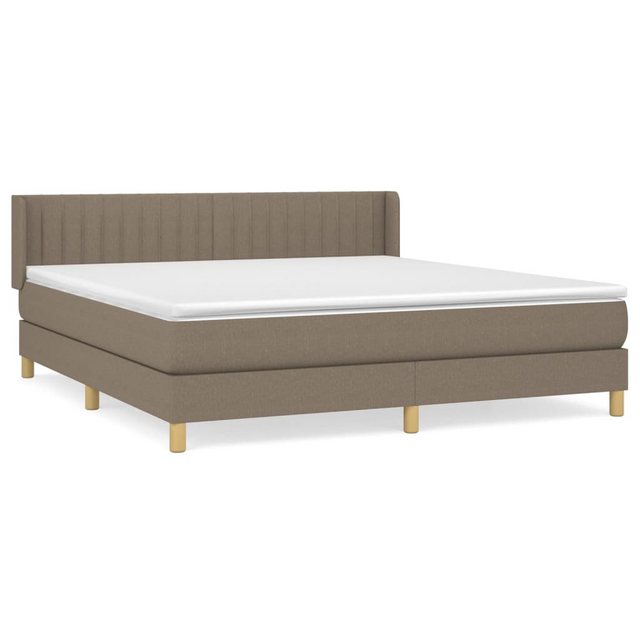 vidaXL Boxspringbett, Boxbett mit Matratze Taupe 160x200 cm Stoff günstig online kaufen