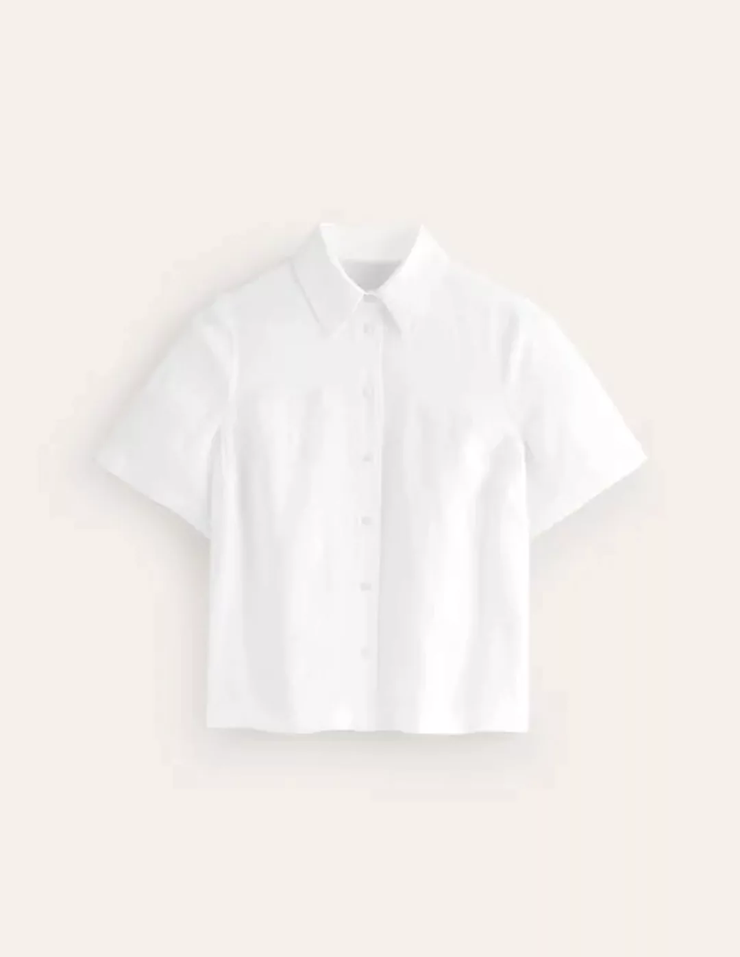 Hazel Kurzärmliges Leinenhemd Damen Boden, Weiß günstig online kaufen