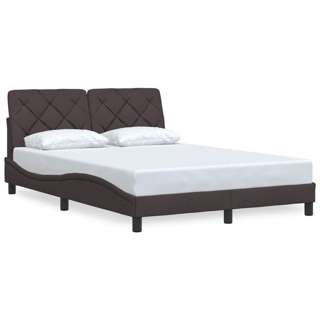 vidaXL Bett Bettgestell ohne Matratze Dunkelbraun 120x200 cm Stoff günstig online kaufen